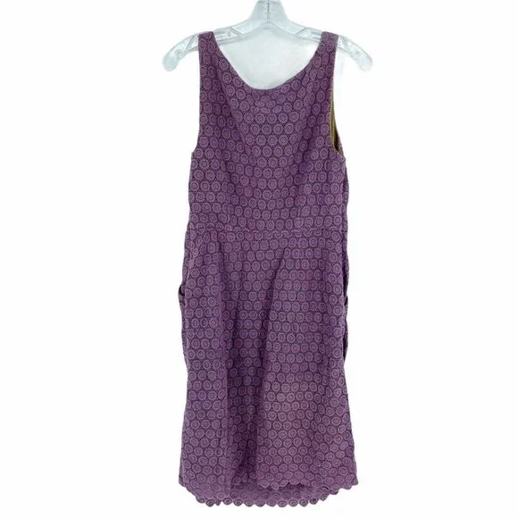 Mauve Dress 10 Purple Crochet Sleeveless Lined - Picture 2 of 9